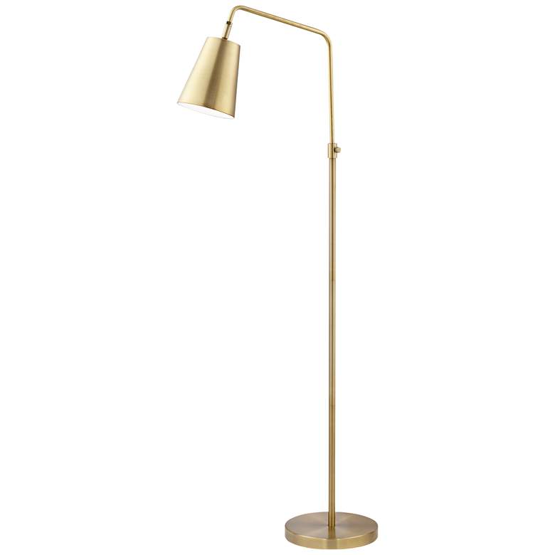 Image 2 Pacific Coast Lighting Zella Adjustable Height Brass Downbridge Floor Lamp