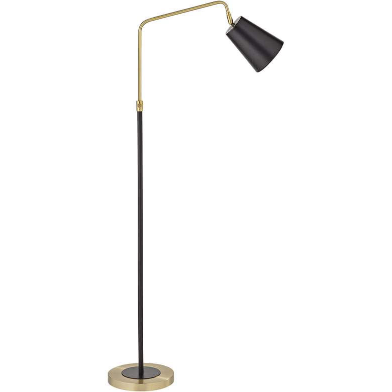Image 6 Pacific Coast Lighting Zella Black and Brass Offset Arm Floor Lamp more views