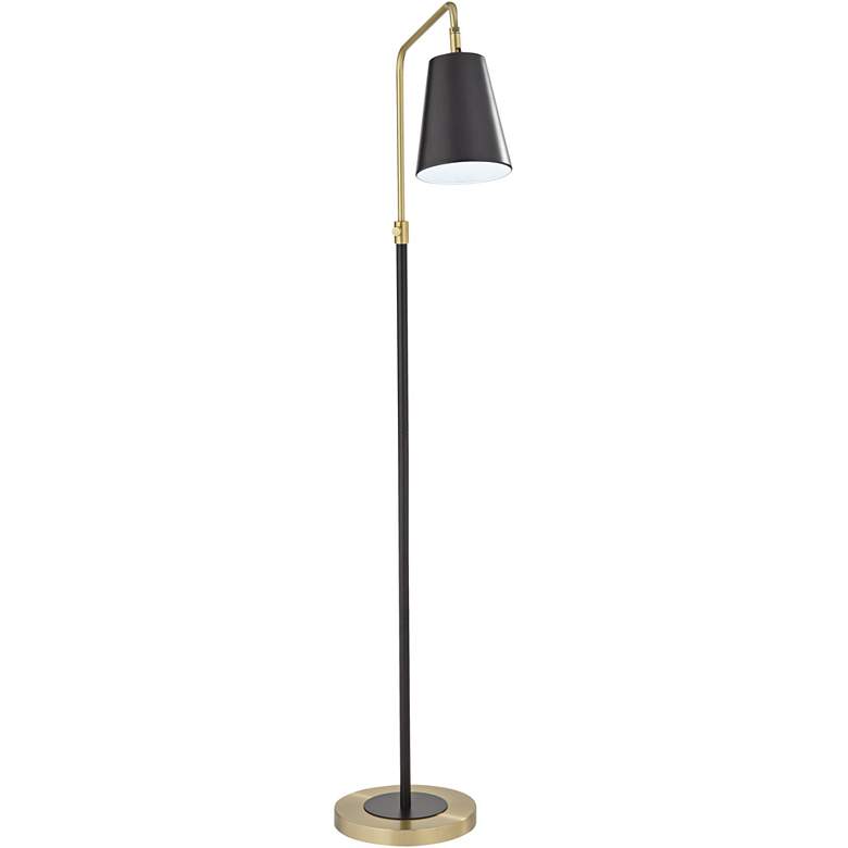Image 7 Pacific Coast Lighting Zella Black and Brass Offset Arm Floor Lamp more views