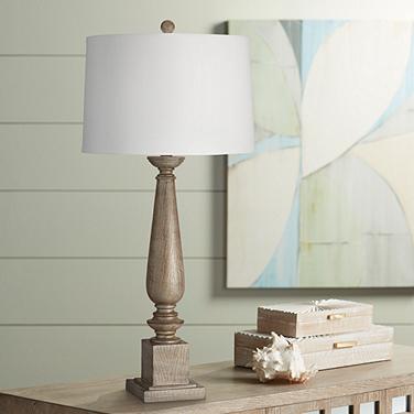 Pacific Coast Preston 32 3/4" Light Oak Finish Candlestick Table Lamp