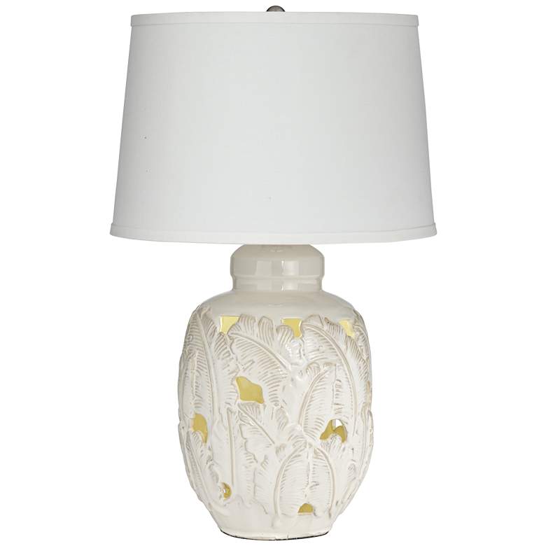 Image 6 Pacific Coast Saldiva 25" Tropical Leaf Night Light Ceramic Table Lamp more views