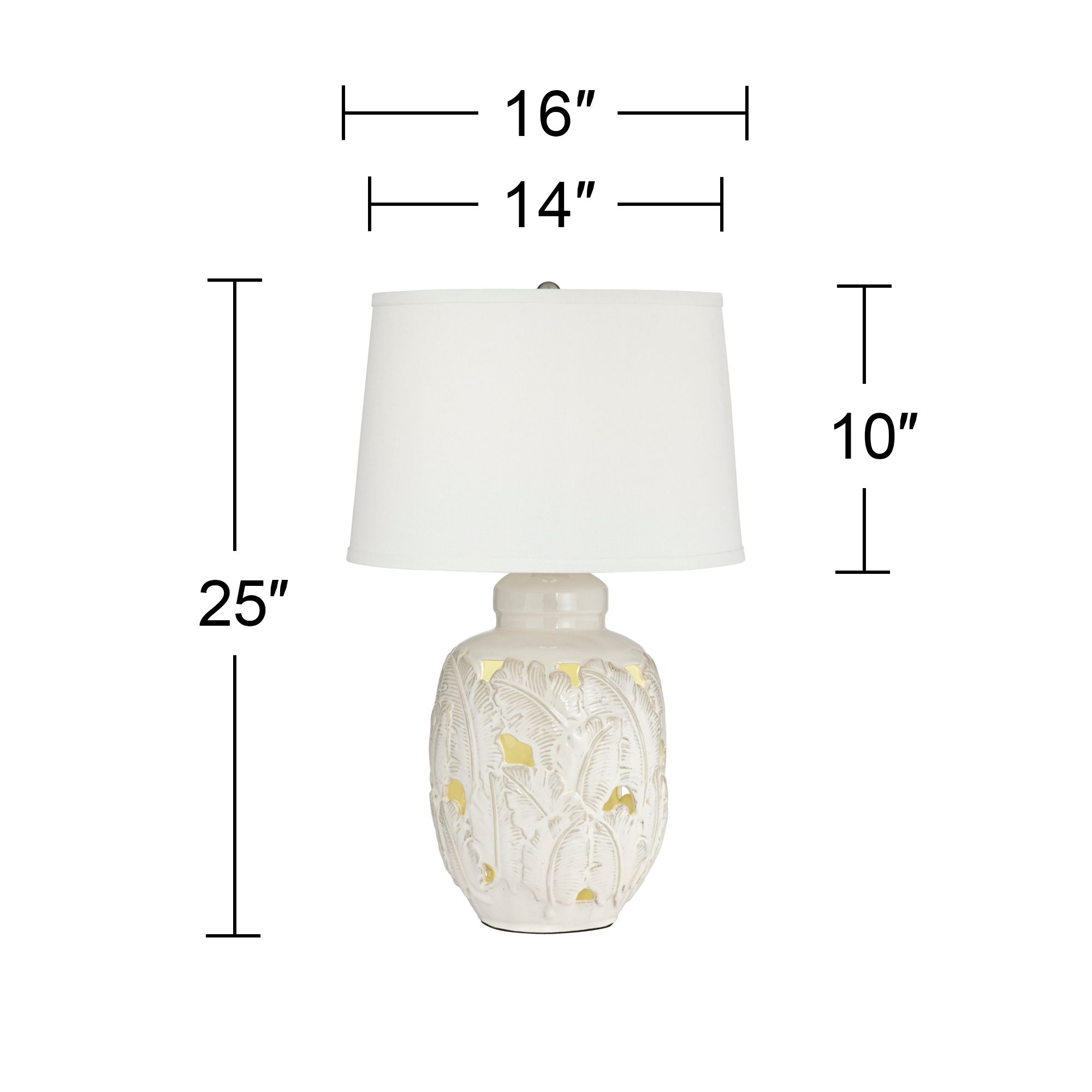 Pacific Coast Saldiva 25" Tropical Leaf Night Light Ceramic Table Lamp