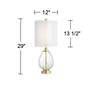 7_Pacific Coast Sophie 29" Glass and Brass Double Shade USB Table Lamp more views