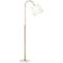 Pacific Coast Westford 68" Brass and White Glass Downbridge Floor Lamp