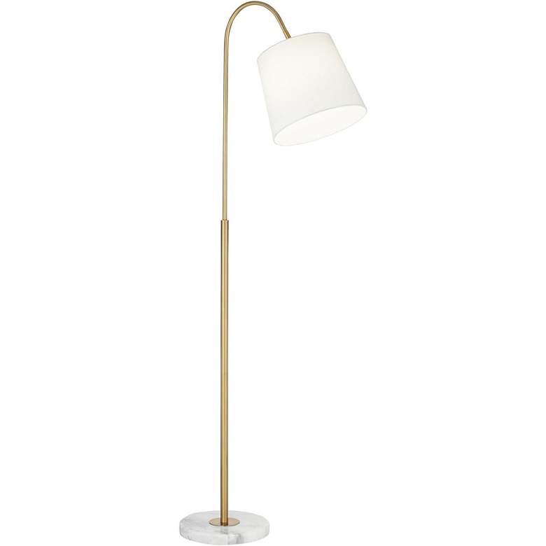 Image 6 Pacific Coast Westford 68" Brass and White Glass Downbridge Floor Lamp more views