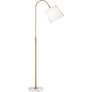 Pacific Coast Westford 68" Brass and White Glass Downbridge Floor Lamp
