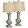 Pacific Coast Wilmington 29" Gray Faux Wood Table Lamps Set of 2