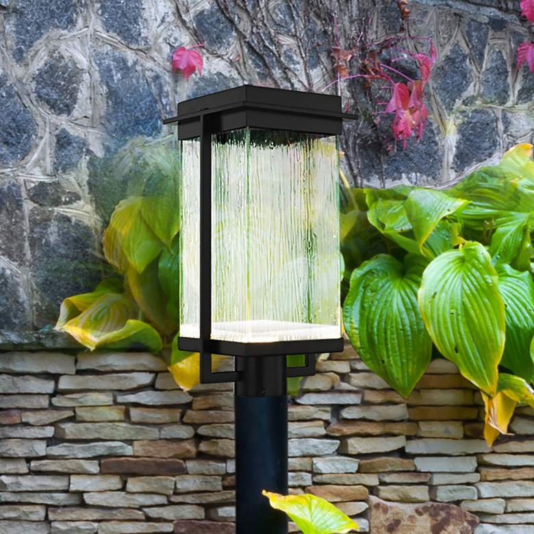 Image 1 Pacific Fusion 18" High Matte Black LED Outdoor Post Light