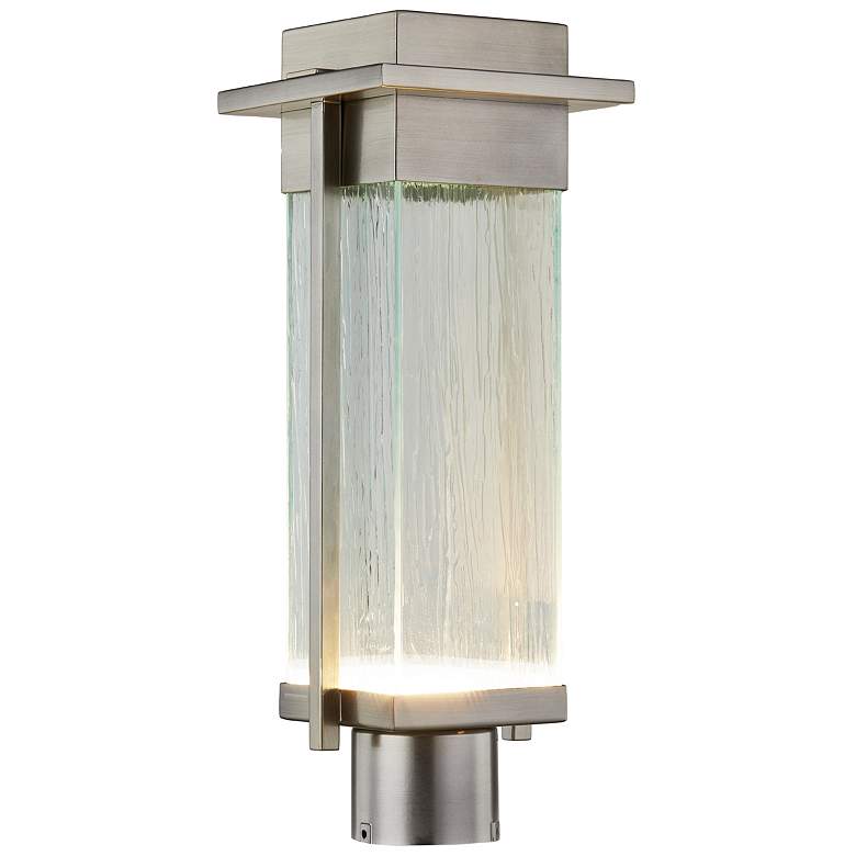 Image 1 Pacific Fusion 18 inchH Brushed Nickel LED Outdoor Post Light 