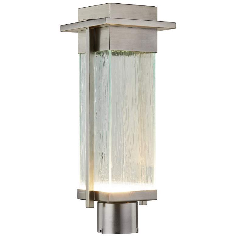 Image 1 Pacific Fusion 18"H Brushed Nickel LED Outdoor Post Light