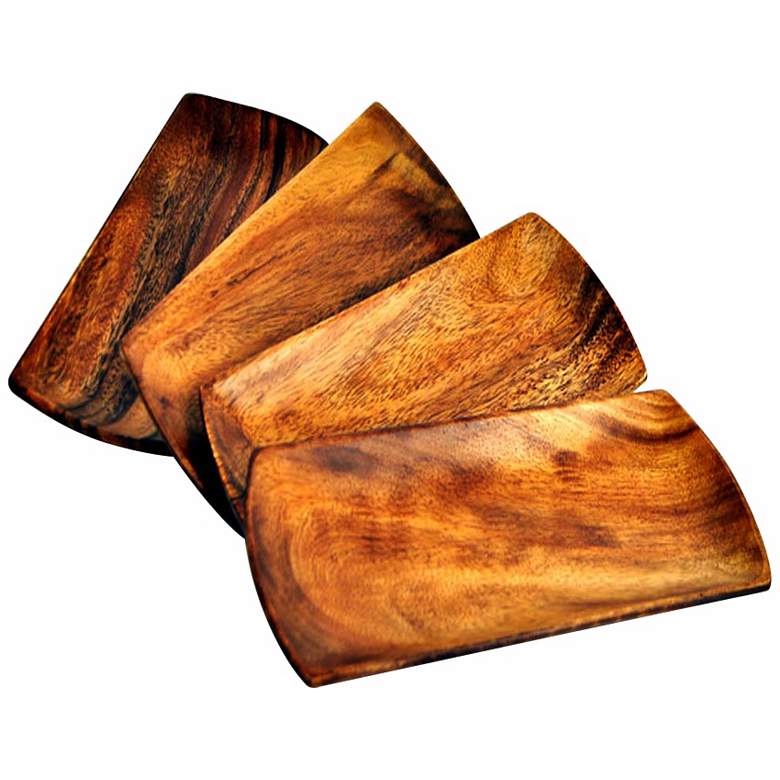 Image 1 Pacific Merchants Set of 4 Acaciaware&#174; Wood Appetizer Trays