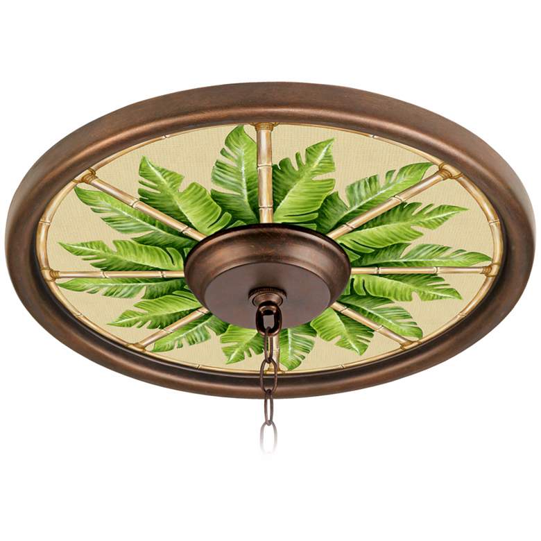 Image 1 Pacific Palm 16 inch Wide Bronze 4 inch Opening Medallion