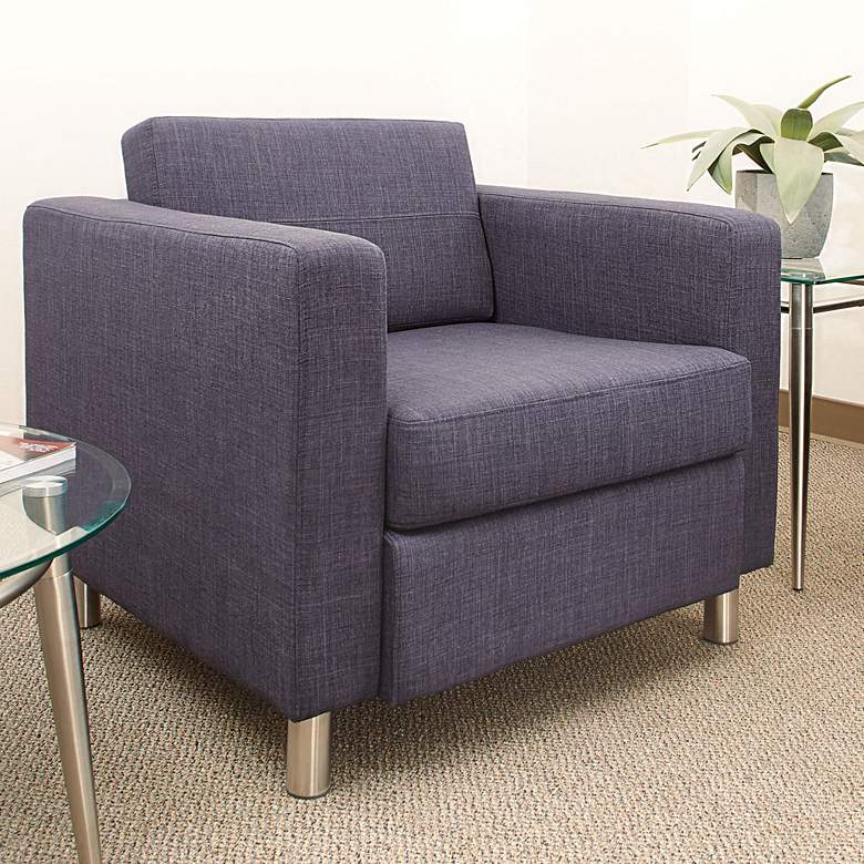 Image 1 Pacific Solid Navy Fabric Armchair