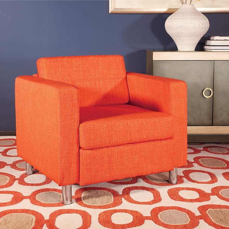 Image 1 Pacific Solid Tangerine Fabric Armchair
