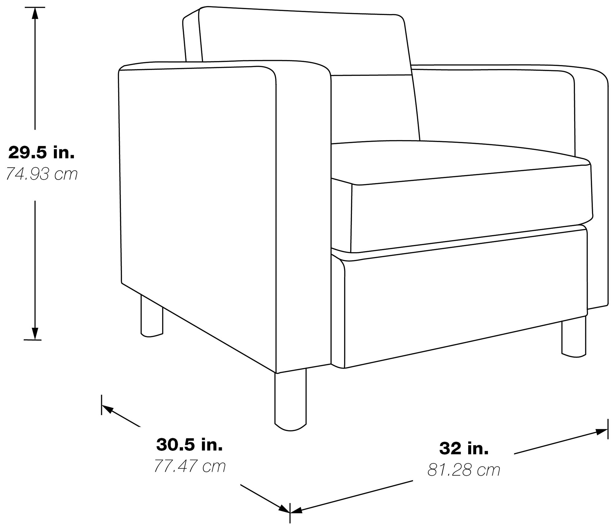 Pacific Solid Tangerine Fabric Armchair