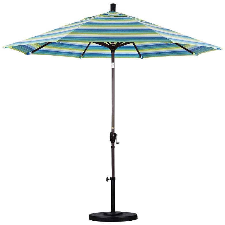 Image 1 Pacific Trails 9-Foot Seville Seaside Round Market Umbrella