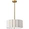 Pacifica 16" Wide 3-Light Aged Brass Finish Pendant w/ Flax Shade