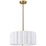 1_Pacifica 16" Wide 3-Light Aged Brass Finish Pendant w/ White Shade