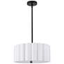 1_Pacifica 16" Wide 3-Light Matte Black Finish Pendant w/ White Shade