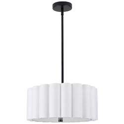 Pacifica 16" Wide 3-Light Matte Black Finish Pendant w/ White Shade