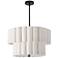 Pacifica 22" Wide 4-Light Matte Black Finish Pendant w/ Flax Shade