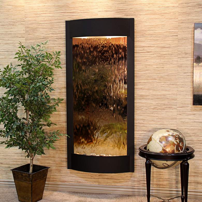 Image 1 Pacifica Waters 69" Bronze Mirror Modern Wall Fountain
