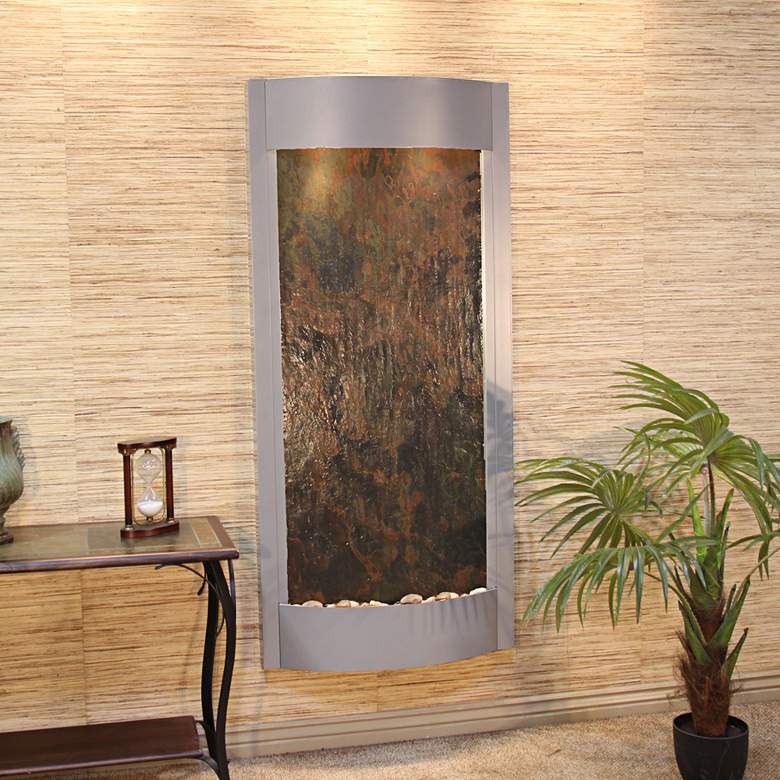 Image 1 Pacifica Waters 69 inch High Slate and Silver Wall Fountain