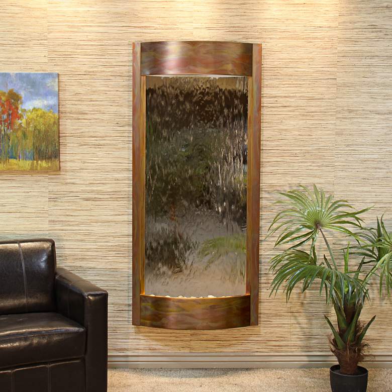 Image 1 Pacifica Waters 69 inchH Copper and Bronze Mirror Wall Fountain