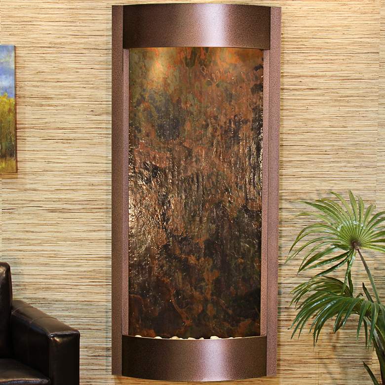 Image 1 Pacifica Waters 69"H Multi-Color Stone Copper Vein Fountain
