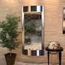 Pacifica Waters 69"H Steel and Silver Mirror Wall Fountain