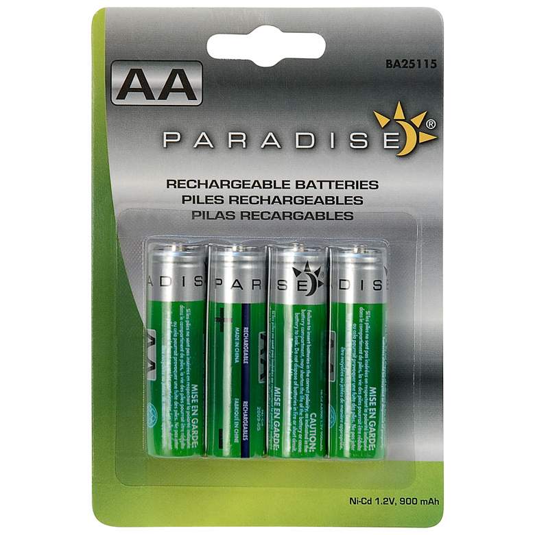 Image 1 Pack of 4 Solar AA Rechargeable Batteries