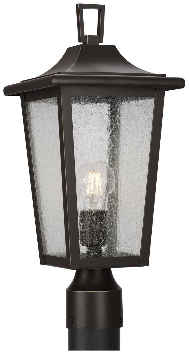 Padgett Collection One-Light Clear Seeded Glass Outdoor Post Light