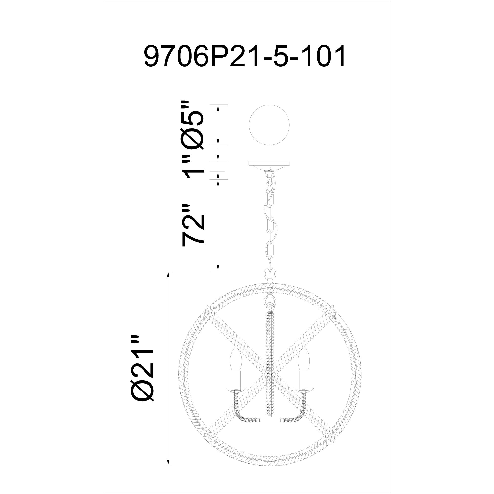 Image 6 Padma 5 Light 21in Black Chandelier more views