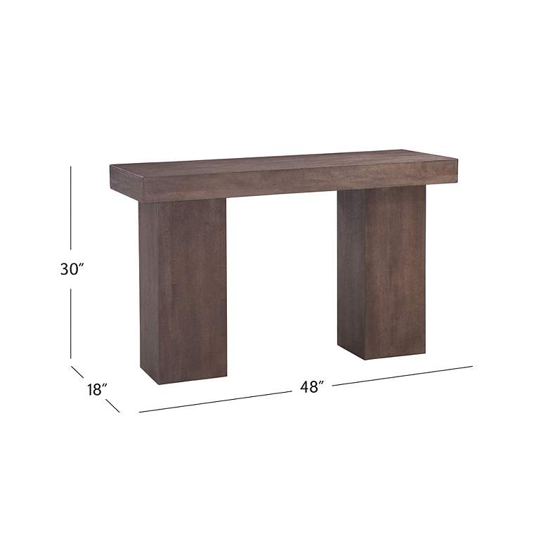 Image 4 Padula 48" Wide Dark Brown Mango Wood Console Table more views