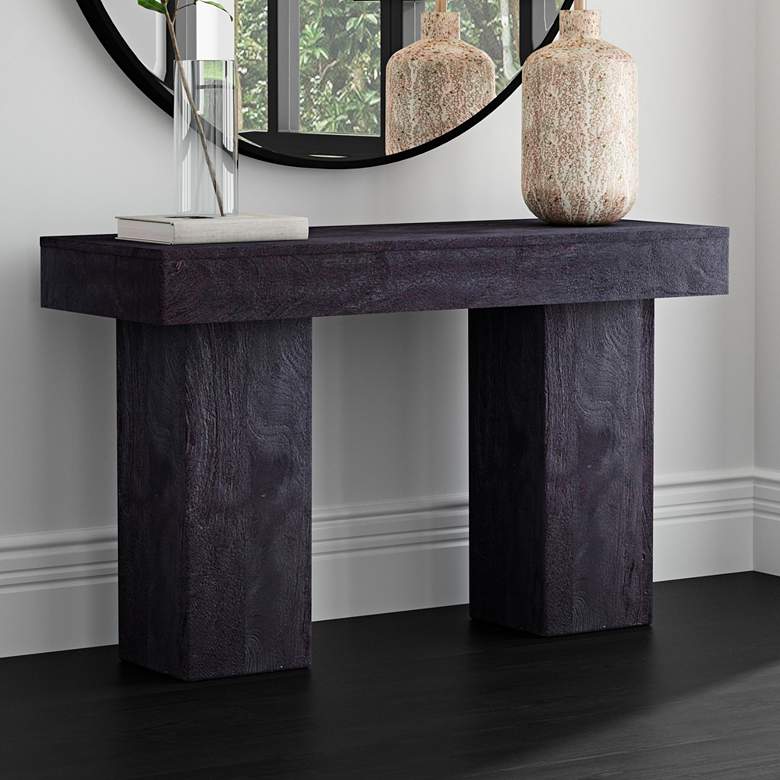 Image 2 Padula 48" Wide Matte Black Wood Rectangular Console Table