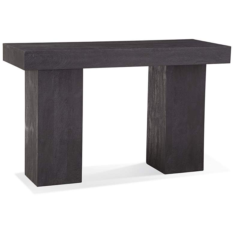 Image 7 Padula 48" Wide Matte Black Wood Rectangular Console Table more views
