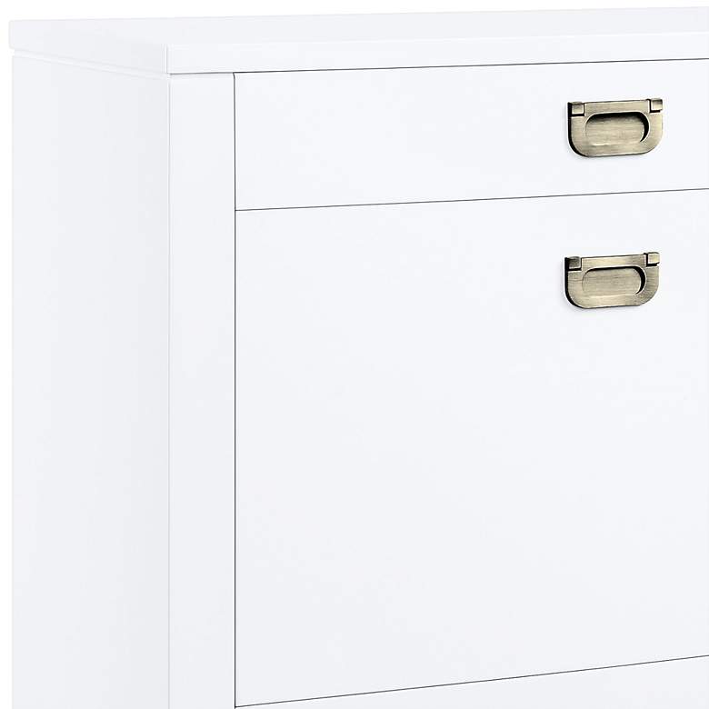 Image 2 Pagan 28 inch Wide White High Gloss Wood Shoe Cabinet more views