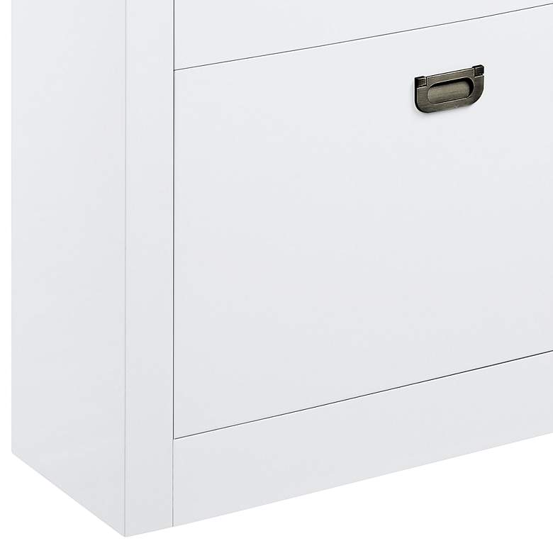 Image 3 Pagan 28 inch Wide White High Gloss Wood Shoe Cabinet more views