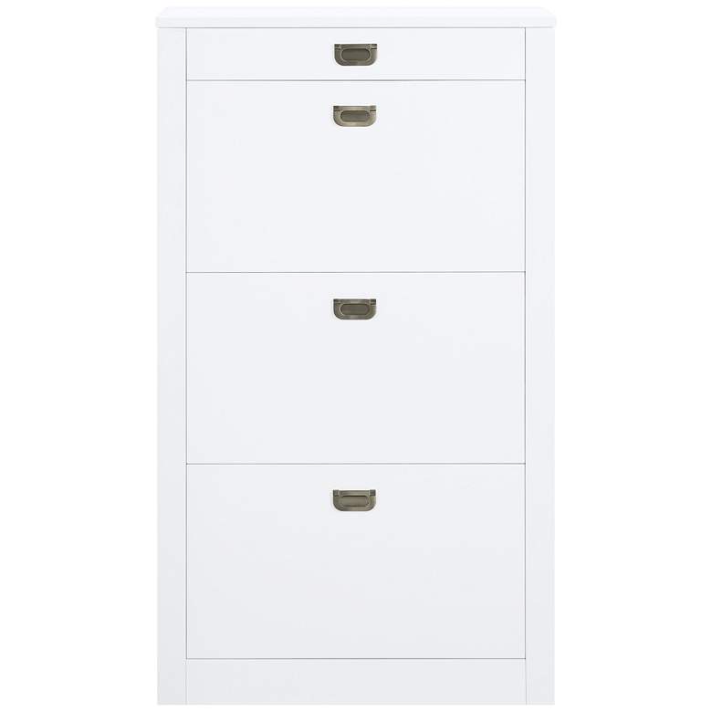 Image 5 Pagan 28" Wide White High Gloss Wood Shoe Cabinet more views