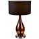 PageOne Fabio 21" High Black and Deep Taupe Modern Glass Table Lamp