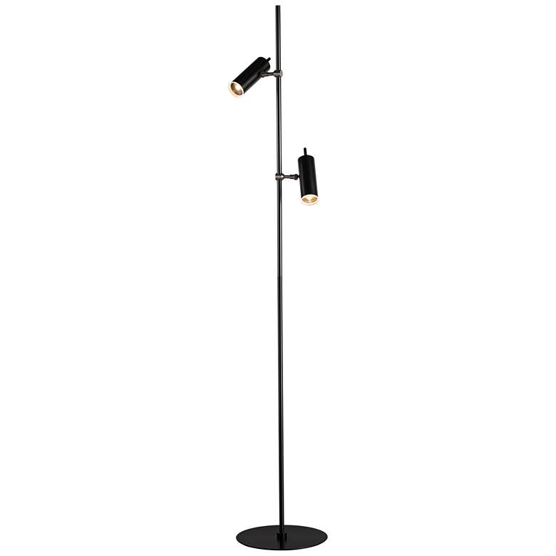 Image 1 PageOne Focus 63 1/2 inch Saint Dark Gray 2-Light Modern LED Floor Lamp