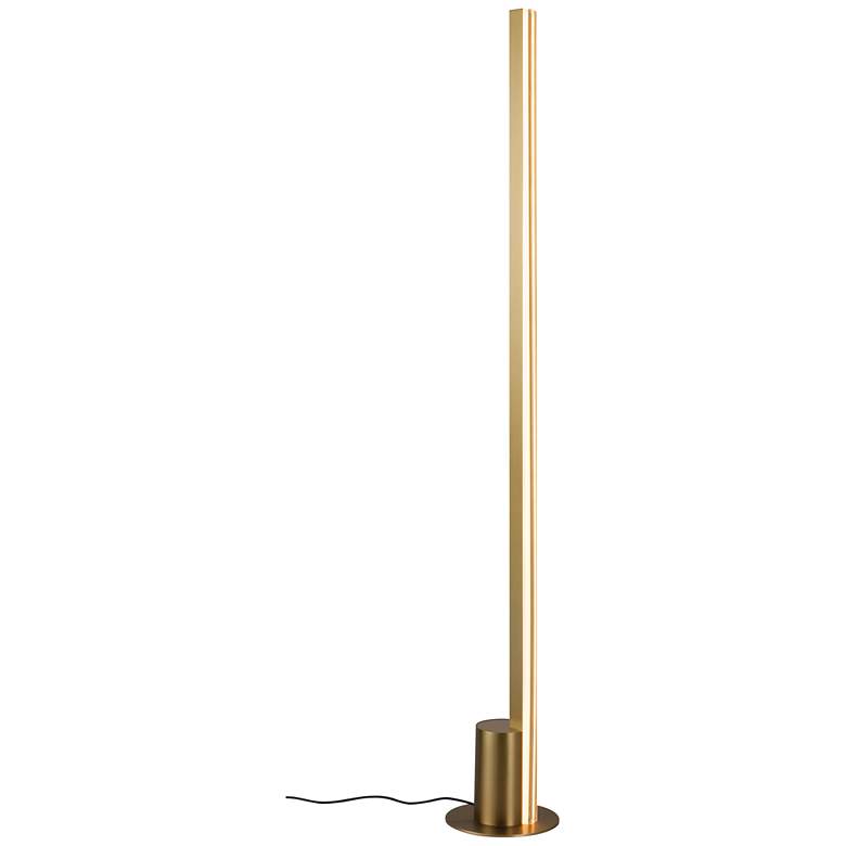 Image 1 PageOne Leora 55 inch High Satin Brass Linear Modern LED Floor Lamp