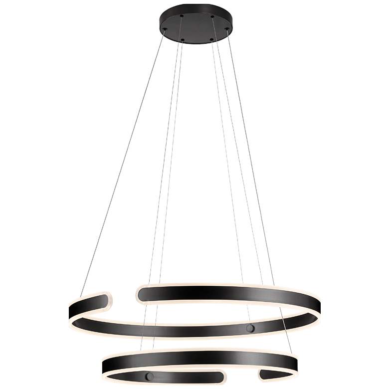 Image 1 PageOne Lighting Gianni 31.5 inch Satin Dark Gray/Black LED Pendant