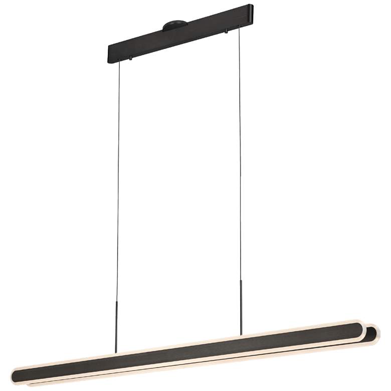 Image 1 PageOne Lighting Gianni 59" Satin Dark Gray LED Pendant