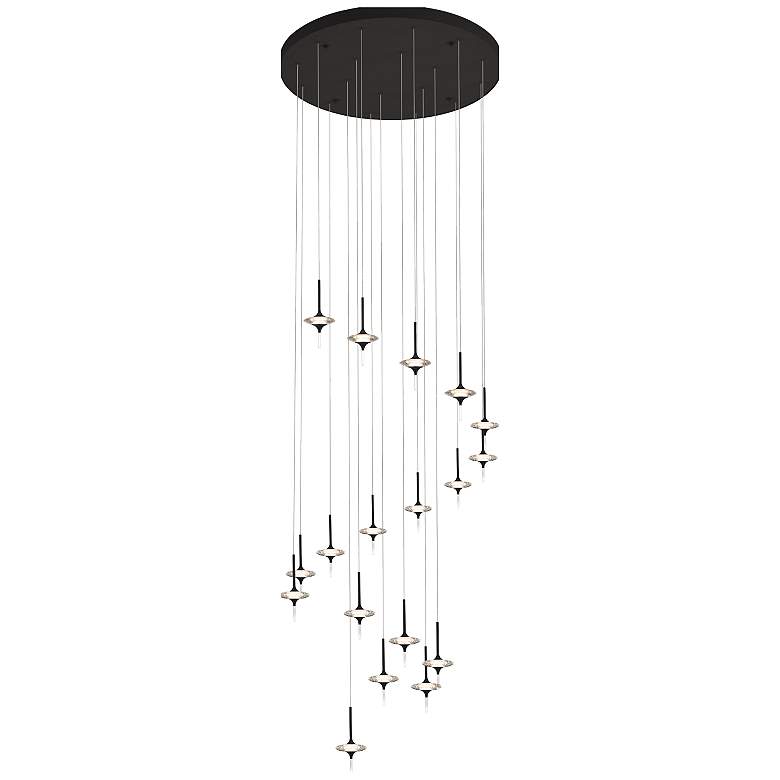 Image 1 PageOne Lighting Light-Year 31.5" 18-Head Black Crystal LED Pendant