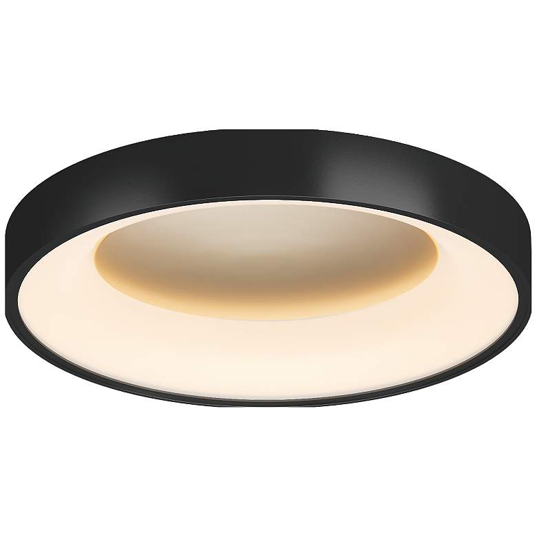 Image 1 PageOne Lighting Nortic 17.7" Satin Dark Gray LED Flush Mount