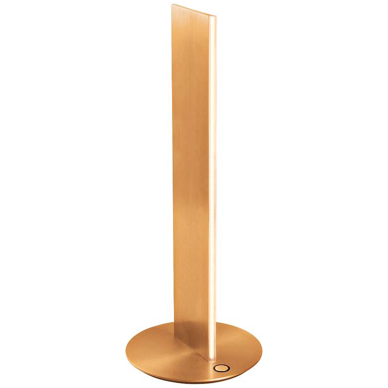 Image 1 PageOne Prometheus 20 1/4" High Brushed Gold Modern LED Accent Lamp