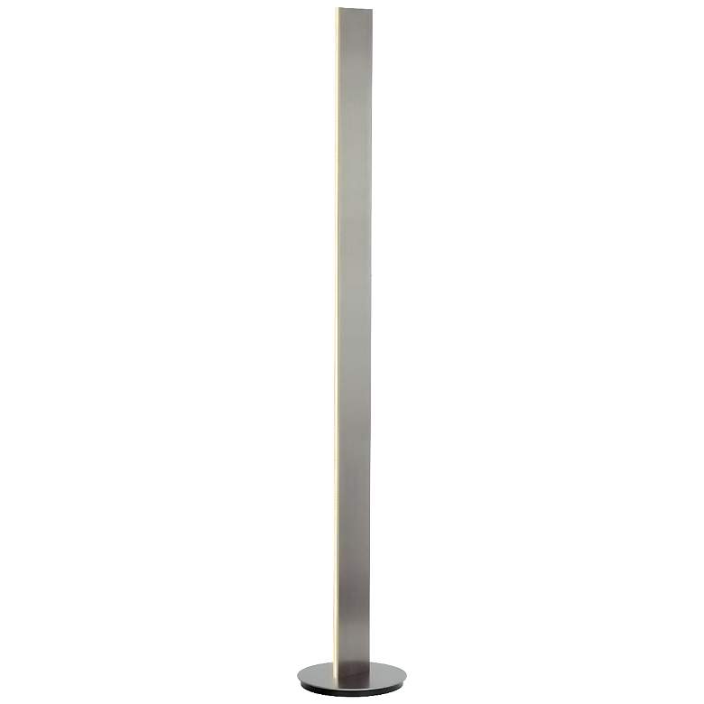Image 1 PageOne Prometheus 59 3/4 inch High Brushed Aluminum Modern LED Floor Lamp