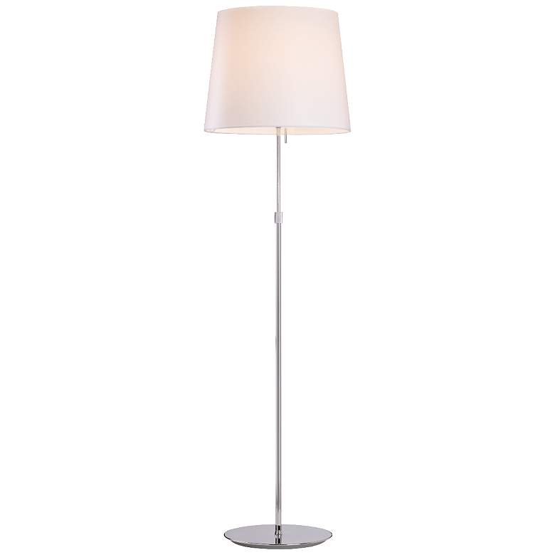 Image 1 PageOne Sleeker 61.4 inch High White Shade Modern Chrome Floor Lamp