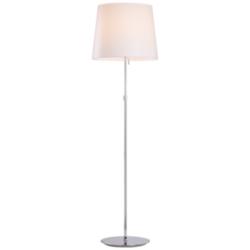 PageOne Sleeker 61.4&quot; High White Shade Modern Chrome Floor Lamp